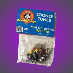 Vintage Looney Tunes mini ornaments set of 18 Bugs Marvin Tweety